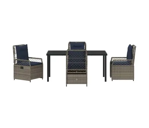 Sodo Valgomojo Komplektas 5 Pcs Pilka Poliratanas