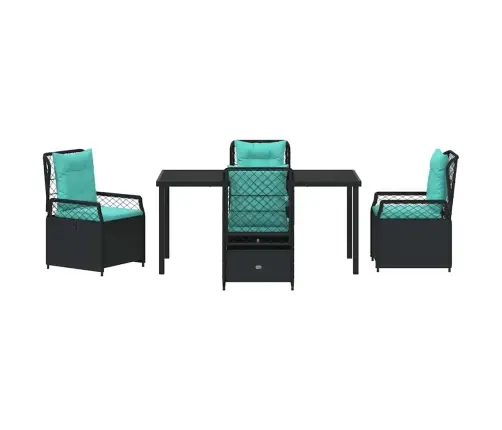 Sodo Valgomojo Komplektas 5 Pcs Juoda Poliratanas