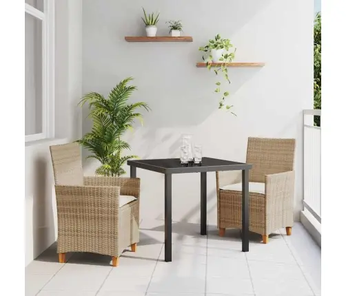 Aia Söögilaudade Komplekt 3 Pcs Beež Polürotang