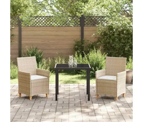 Aia Söögilaudade Komplekt 3 Pcs Beež Polürotang