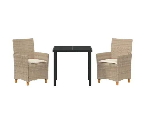 Aia Söögilaudade Komplekt 3 Pcs Beež Polürotang