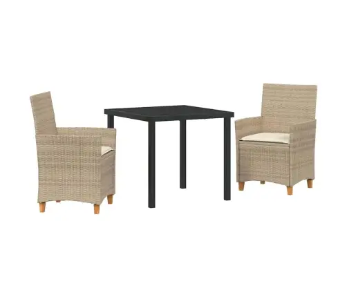 Aia Söögilaudade Komplekt 3 Pcs Beež Polürotang