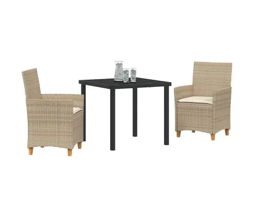 Aia Söögilaudade Komplekt 3 Pcs Beež Polürotang