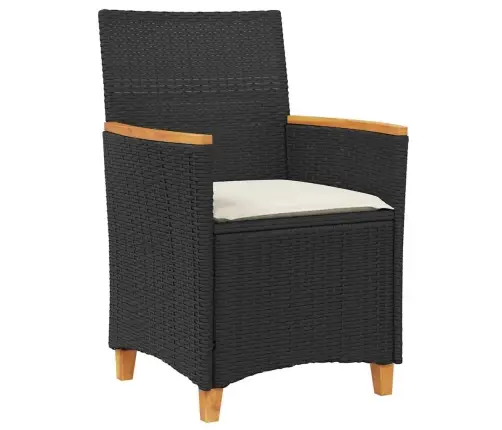 Sodo Valgomojo Komplektas 7 Pcs Juoda Poliratanas