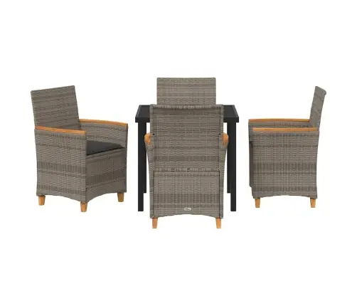 Sodo Valgomojo Komplektas 5 Pcs Pilka Poliratanas