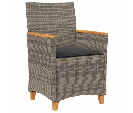 7 Daļu Dārza Galds Ar Spilveniem Pelēkā Poliratanā Vidaxl