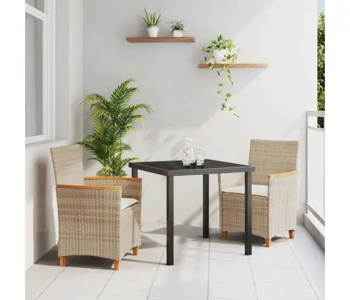 Sodo Valgomojo Komplektas 3 Pcs Smėlio Poliratanas