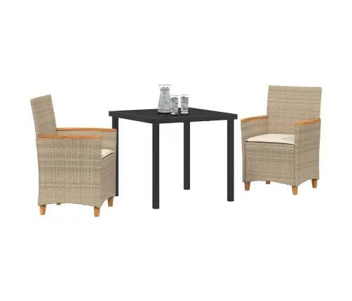 Sodo Valgomojo Komplektas 3 Pcs Smėlio Poliratanas