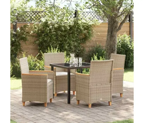 Aia Söögilaudade Komplekt 5 Pcs Beež Polürotang