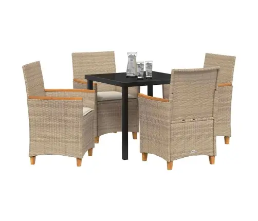 Aia Söögilaudade Komplekt 5 Pcs Beež Polürotang