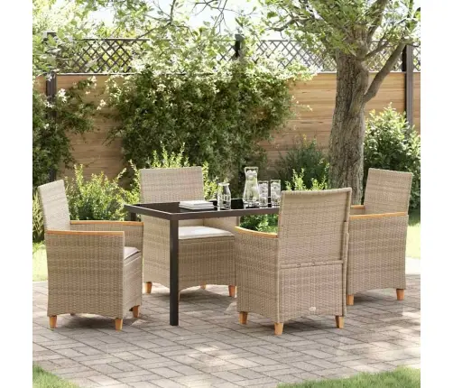 Sodo Valgomojo Komplektas 5 Pcs Smėlio Poliratanas