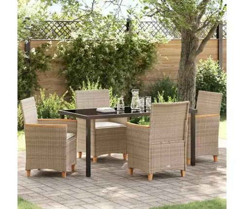 Aia Söögilaudade Komplekt 5 Pcs Beež Polürotang