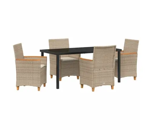 Aia Söögilaudade Komplekt 5 Pcs Beež Polürotang