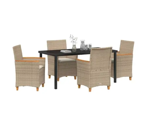 Aia Söögilaudade Komplekt 5 Pcs Beež Polürotang