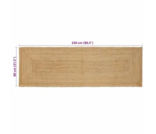 Paklājs Bēša 80 X 250 Cm Džuta Vidaxl