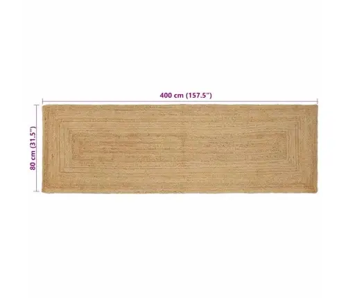Paklājs Bēša 80 X 400 Cm Džuta Vidaxl