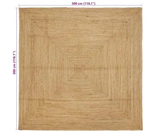 Paklājs Bēša 300 X 300 Cm Džuta Vidaxl Paklājs Bēša 300 X 300 Cm Džuta Vidaxl