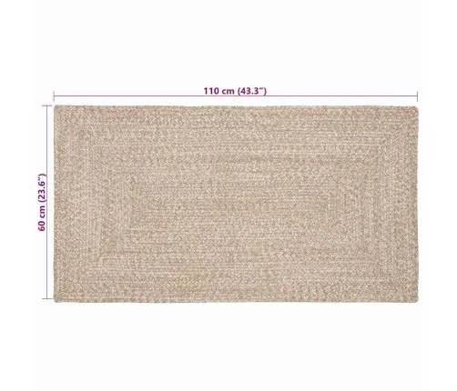 Kilimas Natūrali Ir Balta 60 X 110 Cm Džiutas