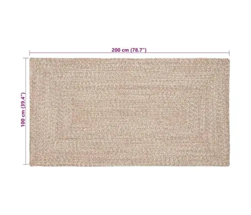 Kilimas Natūrali Ir Balta 100 X 200 Cm Džiutas