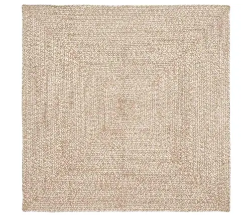 Paklājs Pinuma Raksts Dabisks Un Balts 120 X 120 Cm Džuta Vidaxl