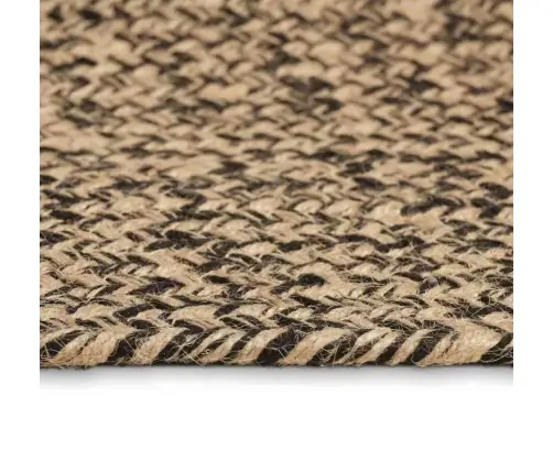 Paklājs Pinuma Raksts Dabīga Un Melna 60 X 250 Cm Džuta Vidaxl