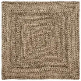 Paklājs Dabīga Un Melna 120 X 120 Cm Džuta Vidaxl