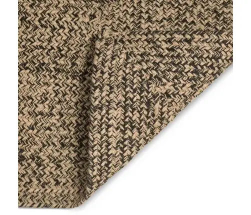 Paklājs Pinuma Raksts Dabīga Un Melna 160 X 160 Cm Džuta Vidaxl