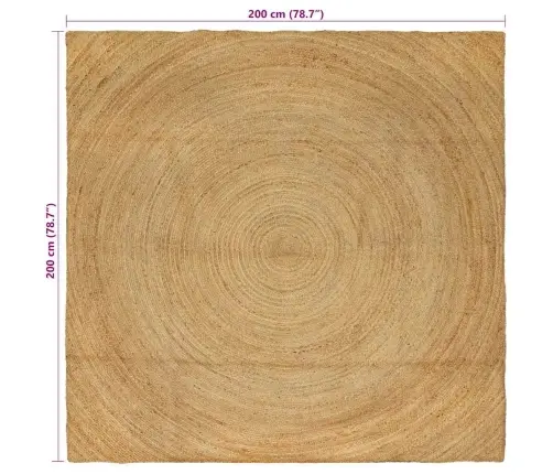 Paklājs Brūna 200 X 200 Cm Džuta Vidaxl