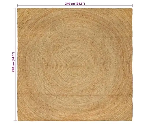 Paklājs Brūna 240 X 240 Cm Džuta Vidaxl