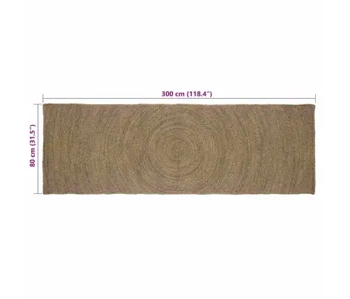 Paklājs Pelēka 80 X 300 Cm Džuta Vidaxl