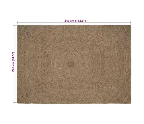 Kilimas Pilka 240 X 340 Cm Džiutas