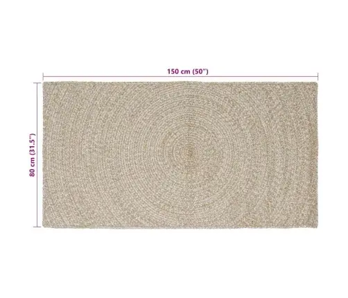 Kilimas Natūrali Ir Balta 80 X 150 Cm Džiutas