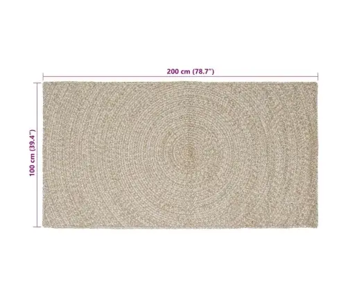 Kilimas Natūrali Ir Balta 100 X 200 Cm Džiutas