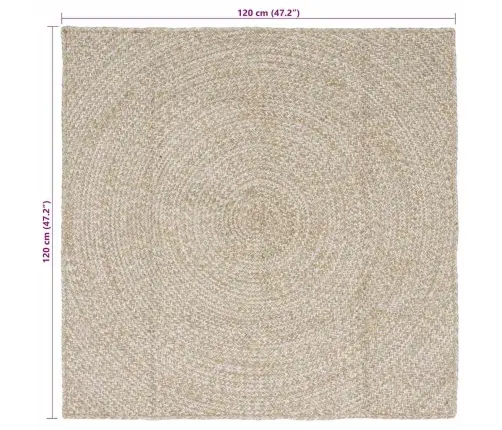 Paklājs Dabisks Un Balts 120 X 120 Cm Džuta Vidaxl