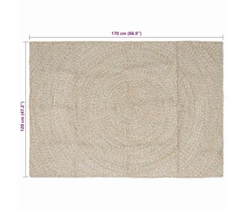 Kilimas Natūrali Ir Balta 120 X 170 Cm Džiutas