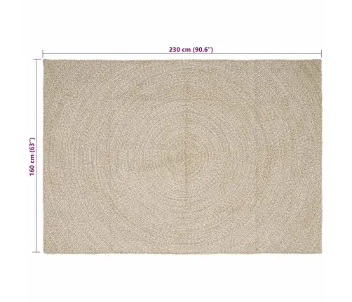 Paklājs Dabisks Un Balts 160 X 230 Cm Džuta Vidaxl