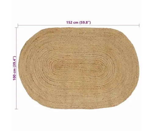 Kilimas Natūrali Ir Juoda 300 X 300 Cm Džiutas