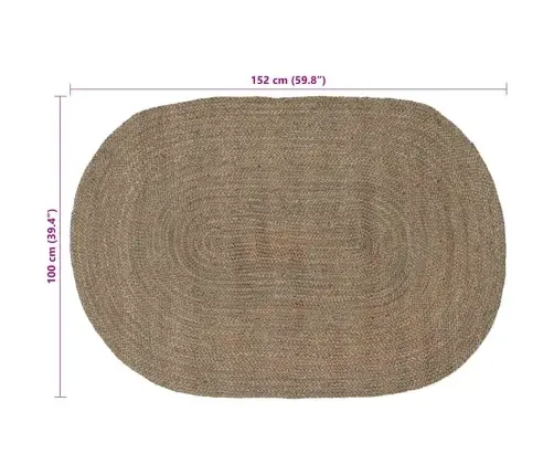 Paklājs Dabīgs Un Melns 300 X 300 Cm Džuta Vidaxl