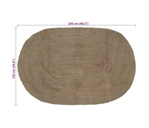 Paklājs Dabīgs Un Melns 300 X 300 Cm Džuta Vidaxl