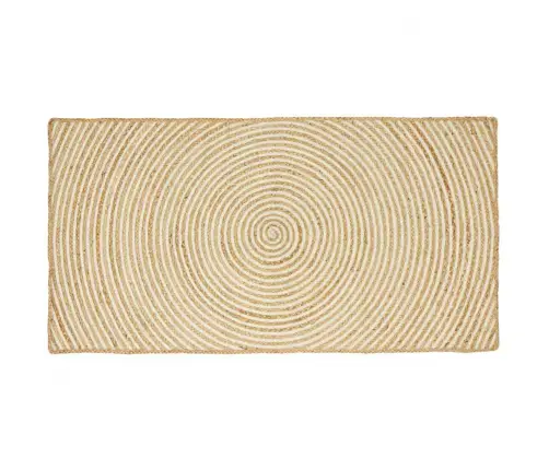 Paklājs Dabisks Un Balts 60 X 110 Cm Džuta Vidaxl