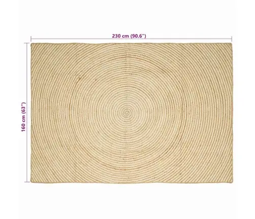 Kilimas Natūrali Ir Balta 160 X 230 Cm Džiutas
