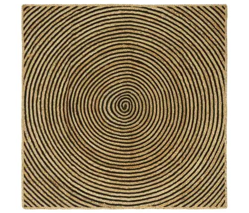 Paklājs Dabīgs Un Melns 160 X 160 Cm Džuta Vidaxl