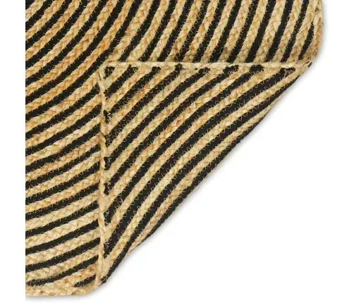 Paklājs Dabīgs Un Melns 160 X 230 Cm Džuta Vidaxl