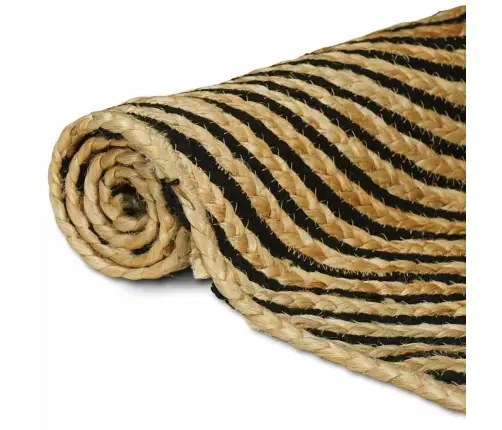 Kilimas Natūrali Ir Juoda 200 X 200 Cm Džiutas