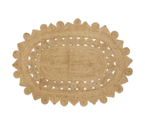 Paklājs Bēša 122 X 183 Cm Džuta Vidaxl