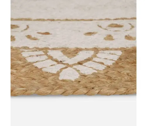 Jutinis Kilimas Gėlių Natūrali 122 X 183 Cm Džiutas