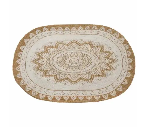 Jutinis Kilimas Gėlių Natūrali 122 X 183 Cm Džiutas