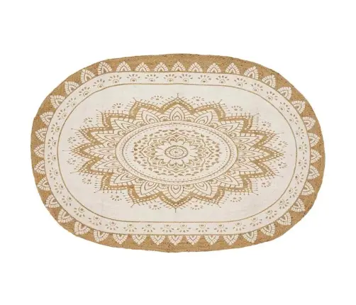 Jutinis Kilimas Gėlių Natūrali 152 X 245 Cm Džiutas