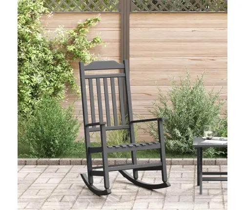 Dārza Šūpuļkrēsls Melnā Krāsā 65X84X114 Cm Hdpe Vidaxl