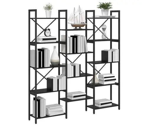 Grāmatu Plaukts Melns Ozols 156 X 25 X 167.5 Cm Vidaxl